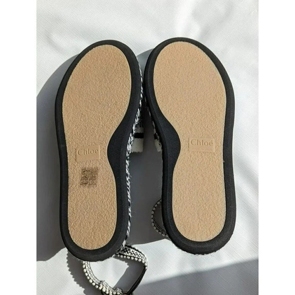 Chloe Women's Meril Canvas Ankle Tie Espadrille Flats Size 36 W (MSRP $695) - Picture 8 of 10